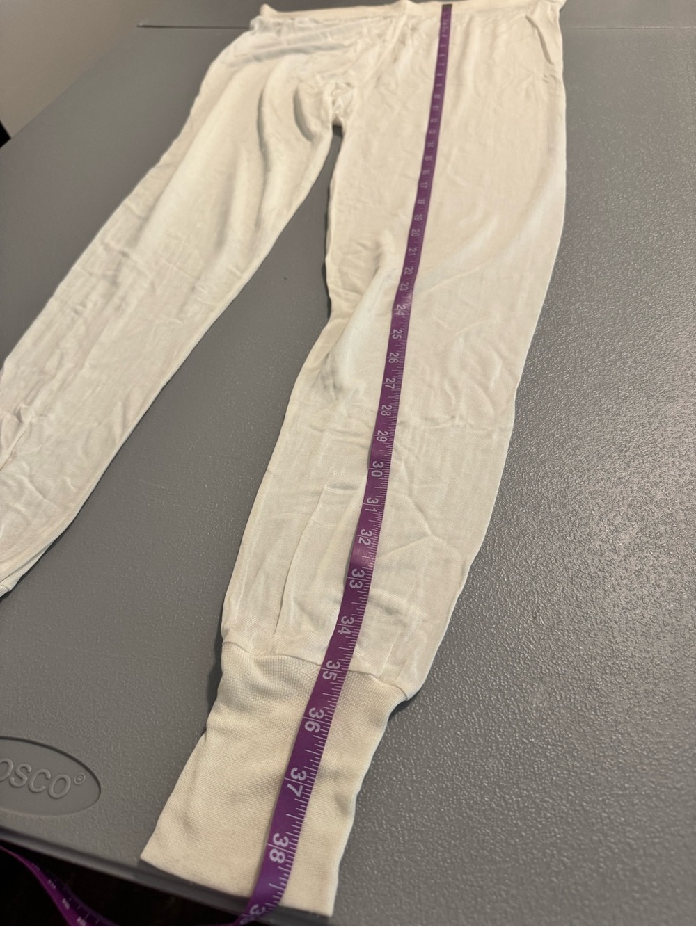 VTG Lands' End Women's Cream 100% Silk Long Johns Pajama Pants M - Picture 9 of 10